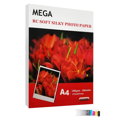 کاغذ صاف سیلک مگا سایز A4 وزن 260 گرم 20 برگ