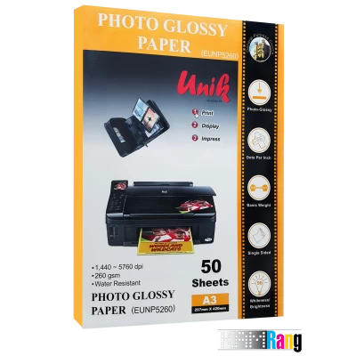 کاغذ فتوگلاسه یونیک سایز 4R وزن 200 گرم 50 برگ