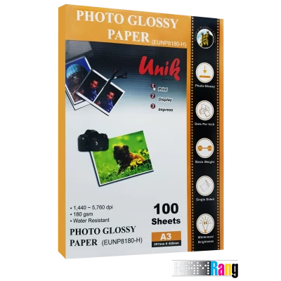 کاغذ فتوگلاسه یونیک سایز A3 وزن 260 گرم 50 برگ
