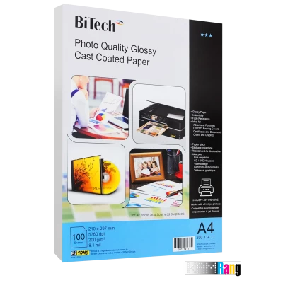 کاغذ فتوگلاسه بایتک سایز A4 وزن 200 گرم 100 برگ