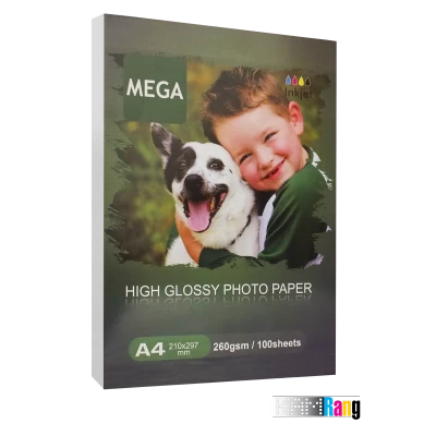 کاغذ های گلاسه مگا سایز A4 وزن 260 گرم 100 برگ