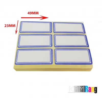 برچسب دور آبی و سفید 23x49 میلی متر 100برگی