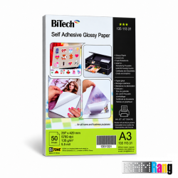 کاغذ گلاسه بایتک سایز A3 وزن 135 گرم 50 برگ چسب دار