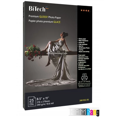 کاغذ فتوگلاسه بایتک سایز Letter وزن 260 گرم 25 برگ