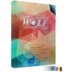 کاغذ فتوگلاسه wolf سایز A4 وزن 135 گرم  پشت چسب دار 