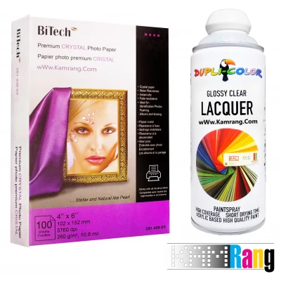 کاغذ کریستال (لاستر) بایتک سایز 10x15 وزن 260 گرم 100 برگ