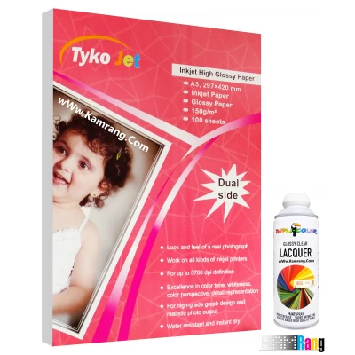 کاغذ فتوگلاسه تایکوجت سایز A3 وزن 150 گرم 100 برگ دوطرفه