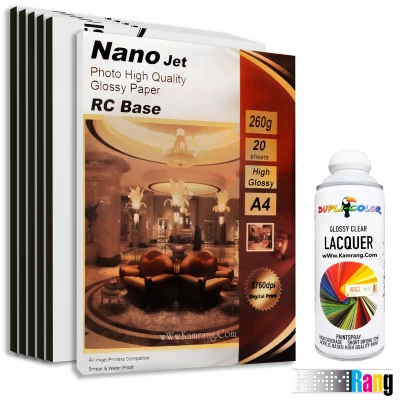کاغذ فتوگلاسه نانوجت سایز A4 وزن 260 گرم 20 برگ