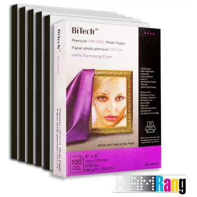 کاغذ کریستال (لاستر) بایتک سایز 10x15 وزن 260 گرم 100 برگ