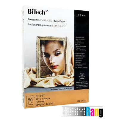 کاغذ سمی گلاسه (ساتین) بایتک سایز 13x18 وزن 260 گرم 50 برگ