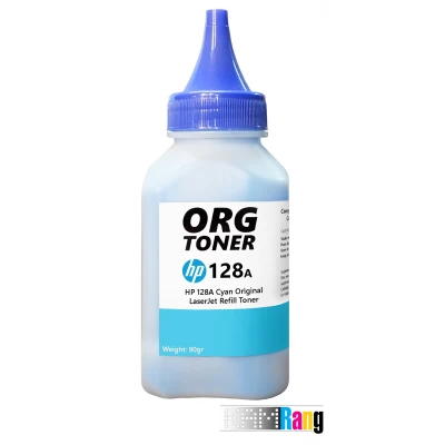 تونر شارژ 80 گرمی کارتریج لیزر رنگی اچ پی 128A آبی