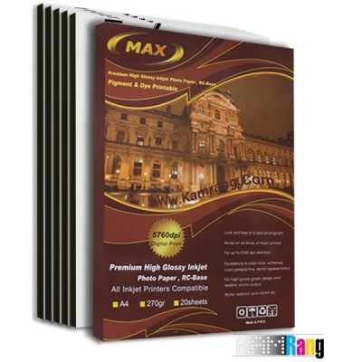 کاغذ فتوگلاسه مکس سایز A3 وزن 270 گرم 20 برگ