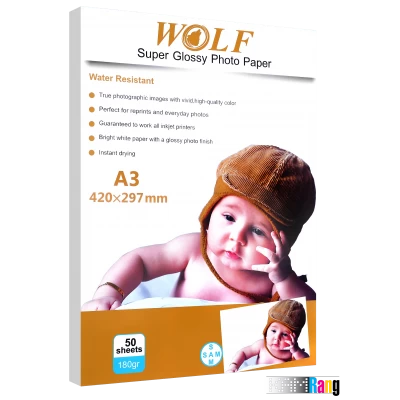کاغذ سوپرگلاسه ولف سایز A3 وزن 180 گرم 50 برگ