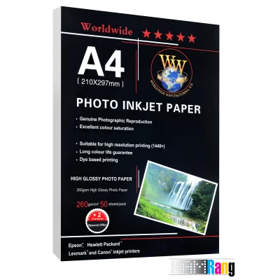 کاغذ های گلاسه دبلیو دبلیو سایز A4 وزن 260 گرم 50 برگ