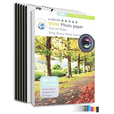 کاغذ گلاسه فاین آرت دبلیو دبلیو سایز A4 وزن 220 گرم 50 برگ طرح چوب