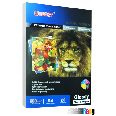 کاغذ فتوگلاسه لاکی سایز A4 وزن 260 گرم 20 برگ